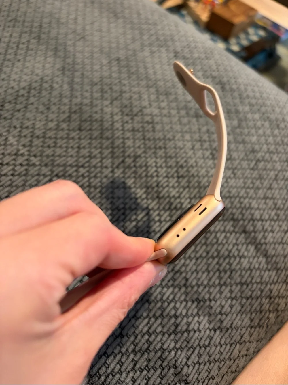 Apple Watch with Light Pink Sport Band